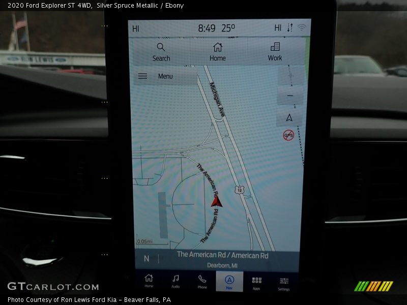 Navigation of 2020 Explorer ST 4WD