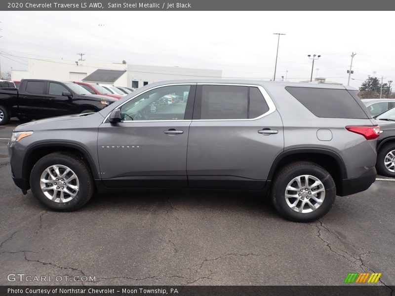 Satin Steel Metallic / Jet Black 2020 Chevrolet Traverse LS AWD