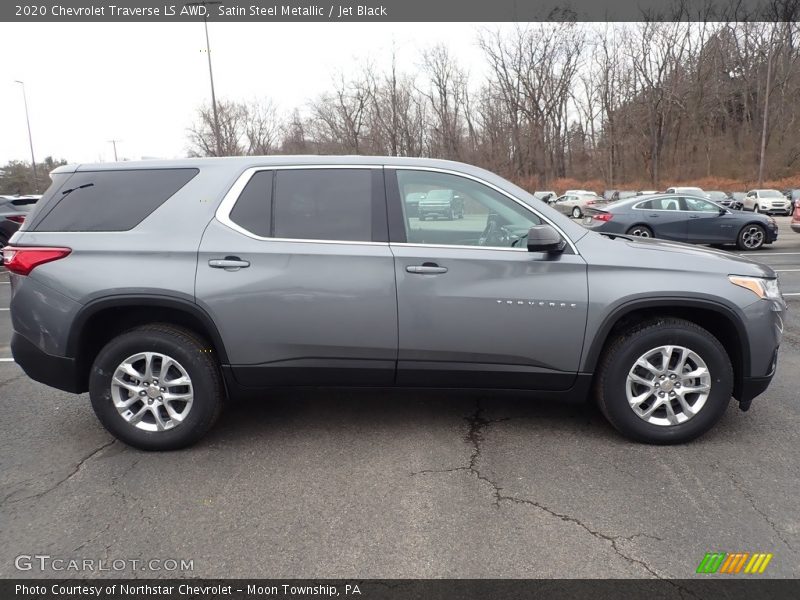 Satin Steel Metallic / Jet Black 2020 Chevrolet Traverse LS AWD