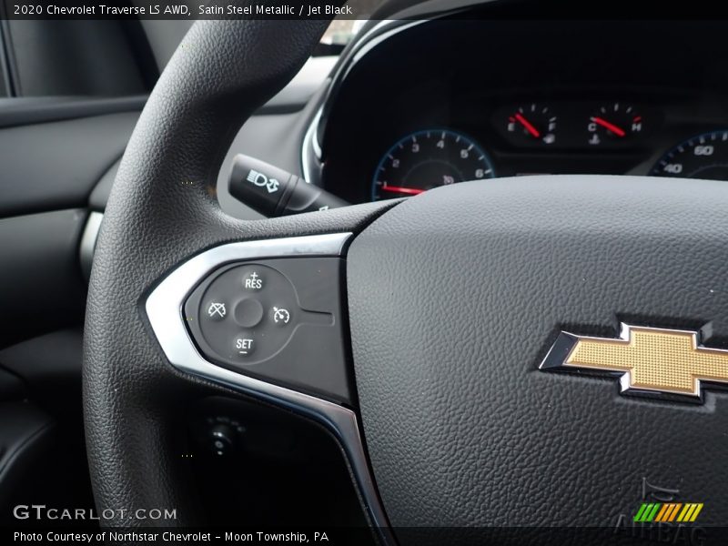 Satin Steel Metallic / Jet Black 2020 Chevrolet Traverse LS AWD