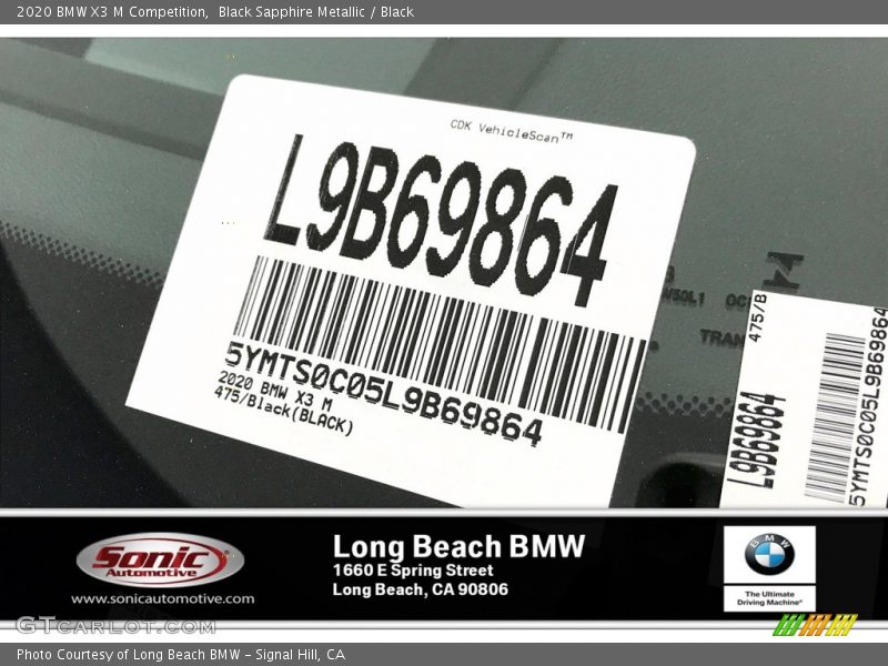 Black Sapphire Metallic / Black 2020 BMW X3 M Competition
