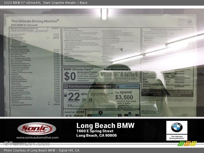Dark Graphite Metallic / Black 2020 BMW X7 xDrive40i