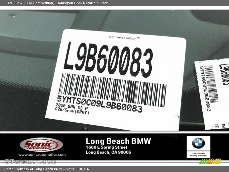 Donington Grey Metallic / Black 2020 BMW X3 M Competition
