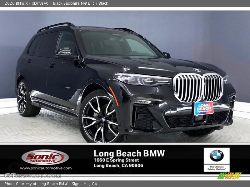 Black Sapphire Metallic / Black 2020 BMW X7 xDrive40i