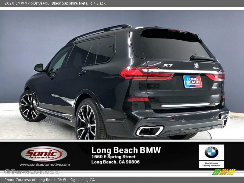 Black Sapphire Metallic / Black 2020 BMW X7 xDrive40i
