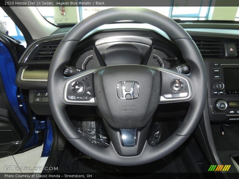 Aegean Blue Metallic / Black 2020 Honda Civic LX Sedan