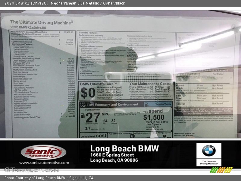 Mediterranean Blue Metallic / Oyster/Black 2020 BMW X2 sDrive28i