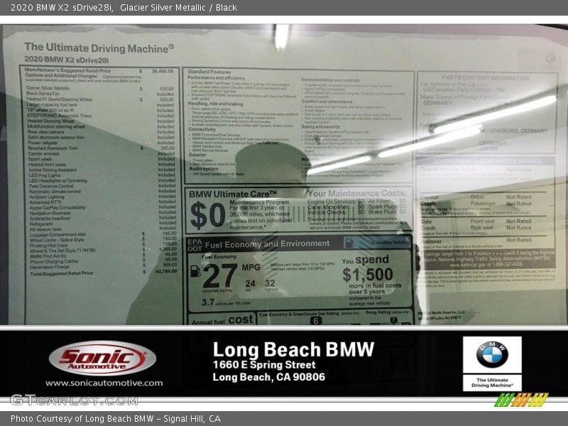 Glacier Silver Metallic / Black 2020 BMW X2 sDrive28i