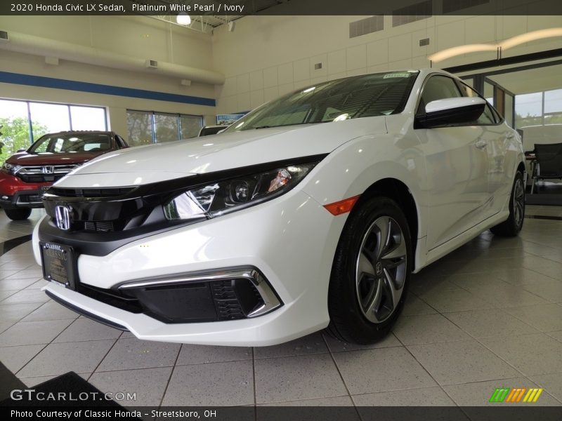 Platinum White Pearl / Ivory 2020 Honda Civic LX Sedan