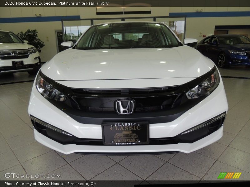 Platinum White Pearl / Ivory 2020 Honda Civic LX Sedan