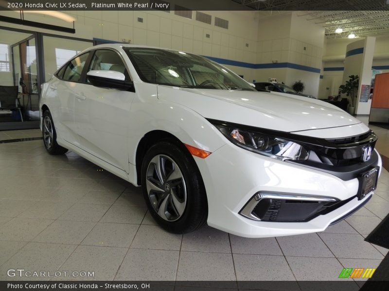 Platinum White Pearl / Ivory 2020 Honda Civic LX Sedan