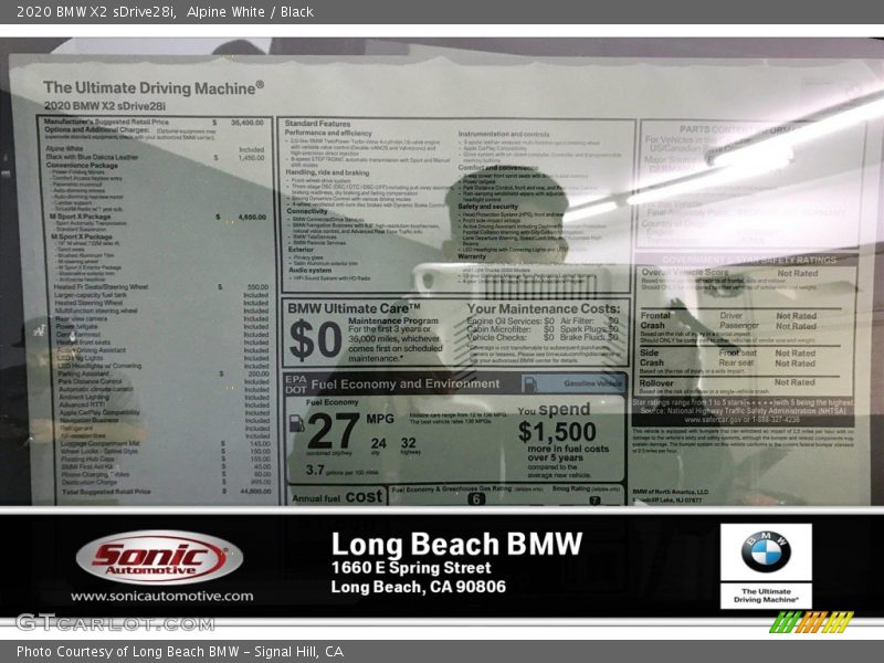 Alpine White / Black 2020 BMW X2 sDrive28i