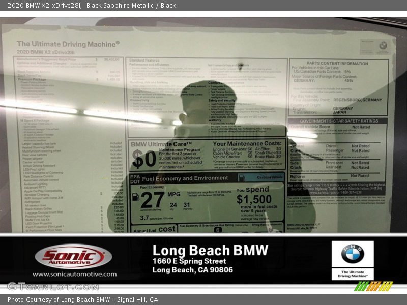 Black Sapphire Metallic / Black 2020 BMW X2 xDrive28i
