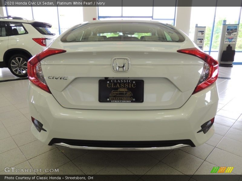 Platinum White Pearl / Ivory 2020 Honda Civic LX Sedan