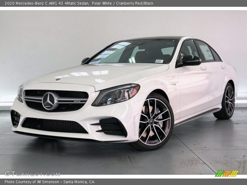 Polar White / Cranberry Red/Black 2020 Mercedes-Benz C AMG 43 4Matic Sedan