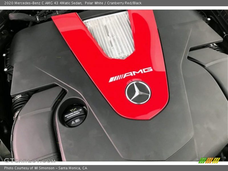 Polar White / Cranberry Red/Black 2020 Mercedes-Benz C AMG 43 4Matic Sedan