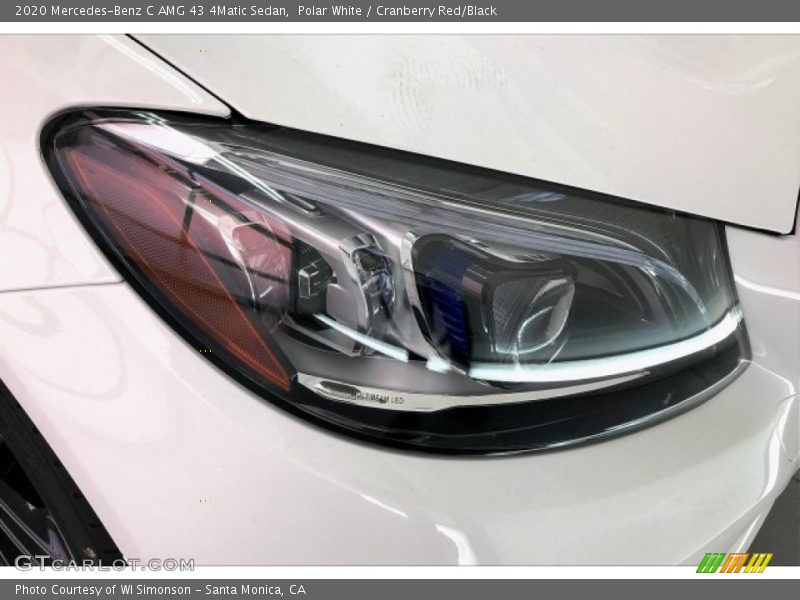Polar White / Cranberry Red/Black 2020 Mercedes-Benz C AMG 43 4Matic Sedan