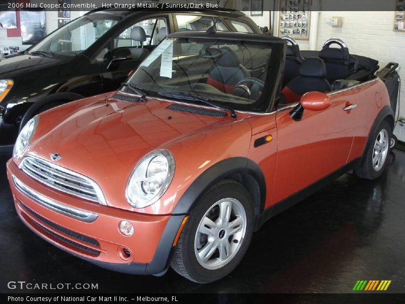 Hot Orange Metallic / Sunrise/Dark Blue 2006 Mini Cooper Convertible