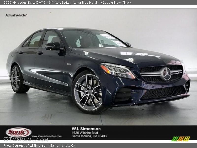 Lunar Blue Metallic / Saddle Brown/Black 2020 Mercedes-Benz C AMG 43 4Matic Sedan