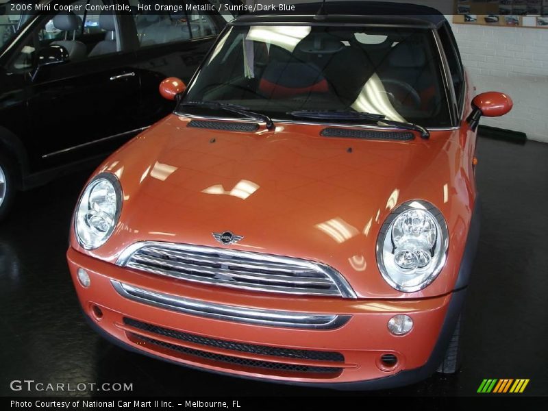 Hot Orange Metallic / Sunrise/Dark Blue 2006 Mini Cooper Convertible