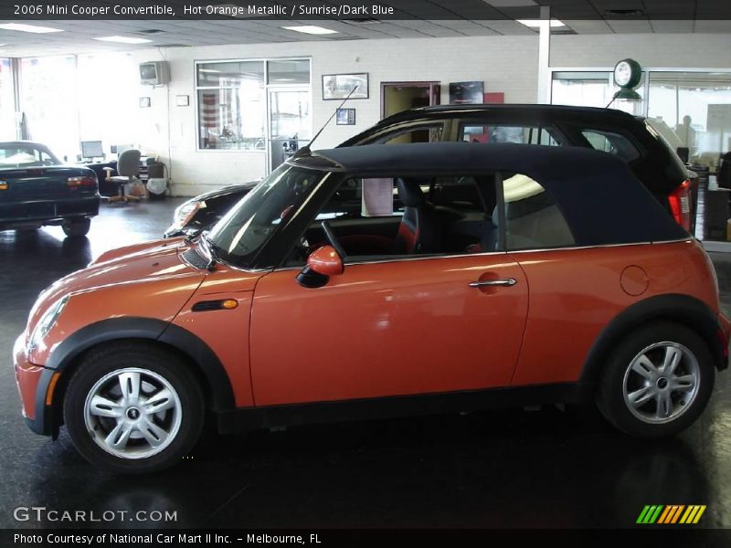 Hot Orange Metallic / Sunrise/Dark Blue 2006 Mini Cooper Convertible