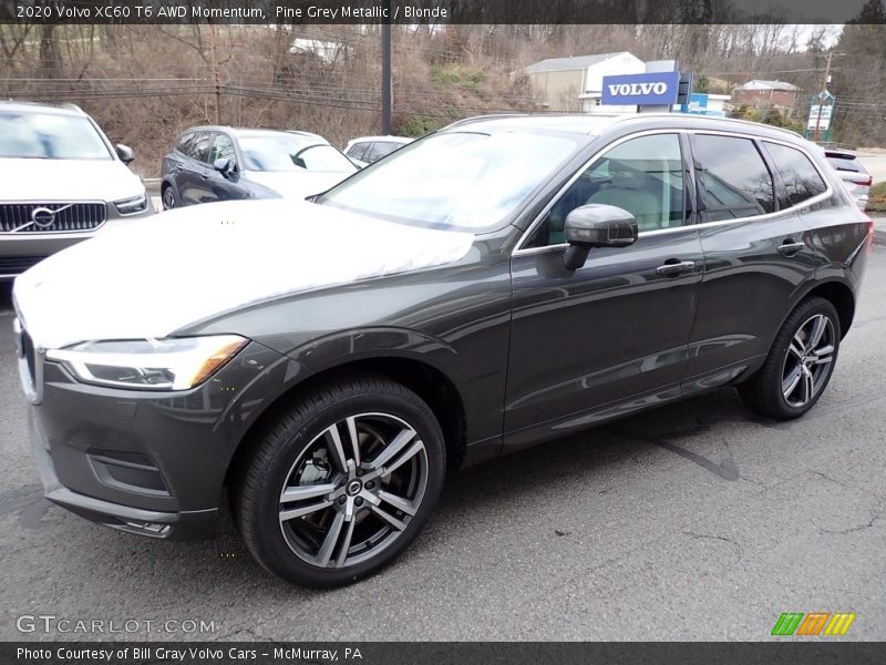 Pine Grey Metallic / Blonde 2020 Volvo XC60 T6 AWD Momentum