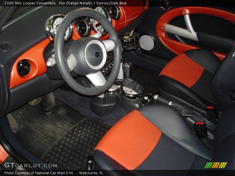 Hot Orange Metallic / Sunrise/Dark Blue 2006 Mini Cooper Convertible