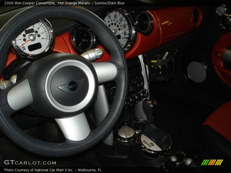 Hot Orange Metallic / Sunrise/Dark Blue 2006 Mini Cooper Convertible