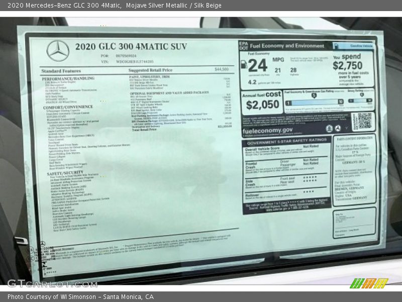 Mojave Silver Metallic / Silk Beige 2020 Mercedes-Benz GLC 300 4Matic