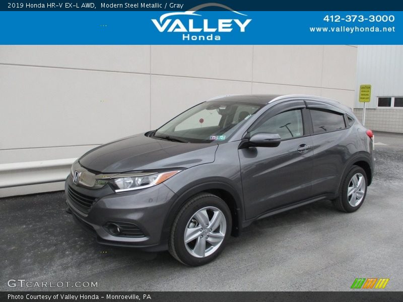 Modern Steel Metallic / Gray 2019 Honda HR-V EX-L AWD