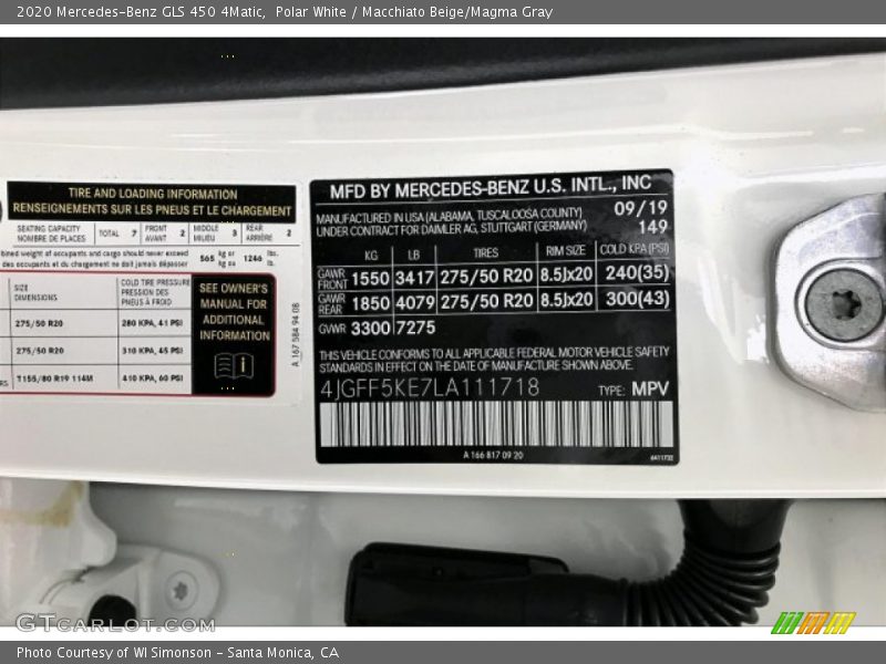 Polar White / Macchiato Beige/Magma Gray 2020 Mercedes-Benz GLS 450 4Matic