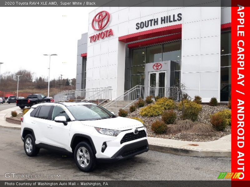 Super White / Black 2020 Toyota RAV4 XLE AWD