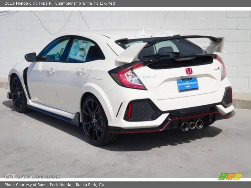 Championship White / Black/Red 2019 Honda Civic Type R