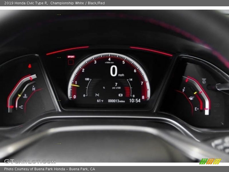 Championship White / Black/Red 2019 Honda Civic Type R