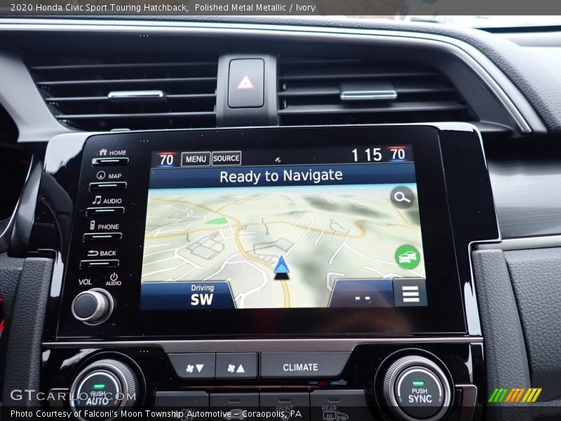 Navigation of 2020 Civic Sport Touring Hatchback