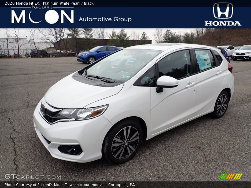 Platinum White Pearl / Black 2020 Honda Fit EX