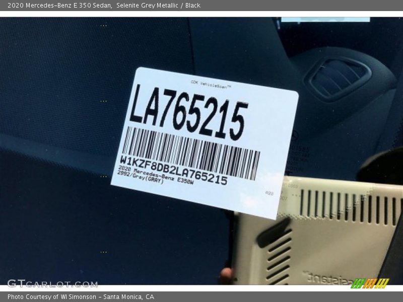Selenite Grey Metallic / Black 2020 Mercedes-Benz E 350 Sedan