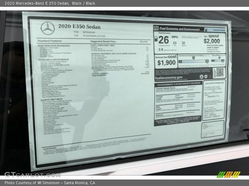 Black / Black 2020 Mercedes-Benz E 350 Sedan