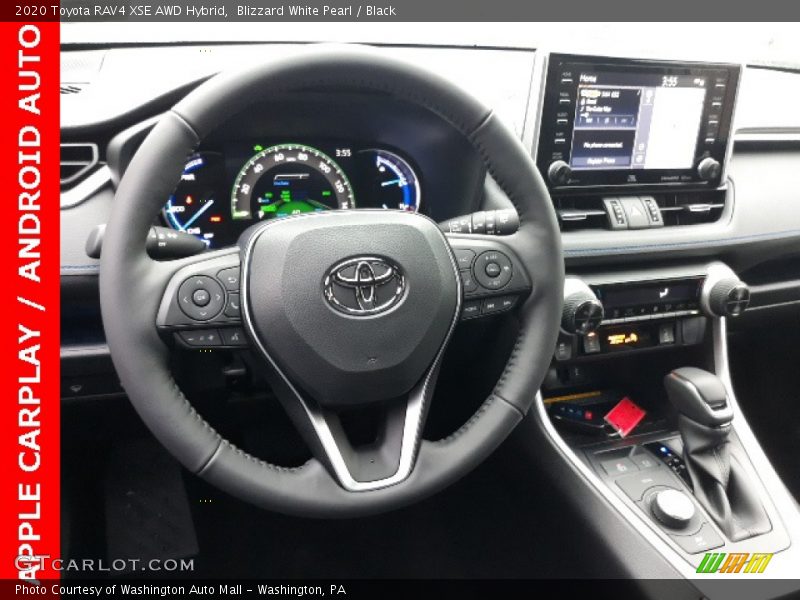 Blizzard White Pearl / Black 2020 Toyota RAV4 XSE AWD Hybrid