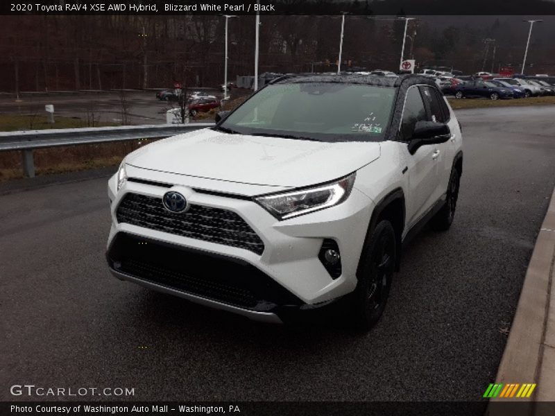 Blizzard White Pearl / Black 2020 Toyota RAV4 XSE AWD Hybrid