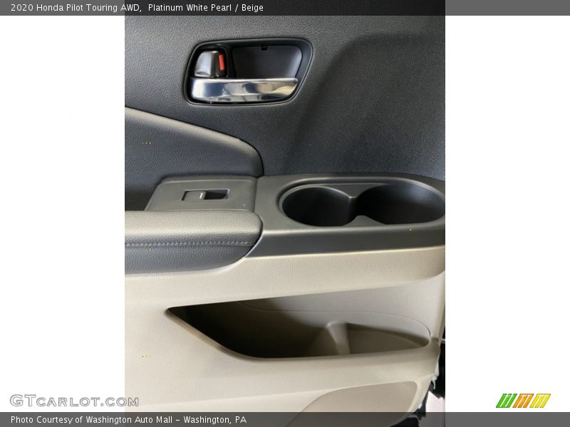 Platinum White Pearl / Beige 2020 Honda Pilot Touring AWD