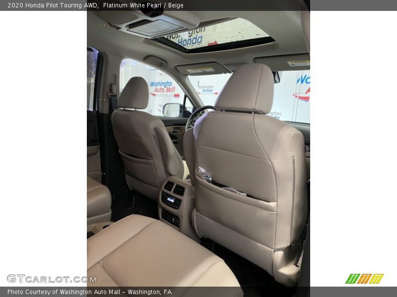 Platinum White Pearl / Beige 2020 Honda Pilot Touring AWD