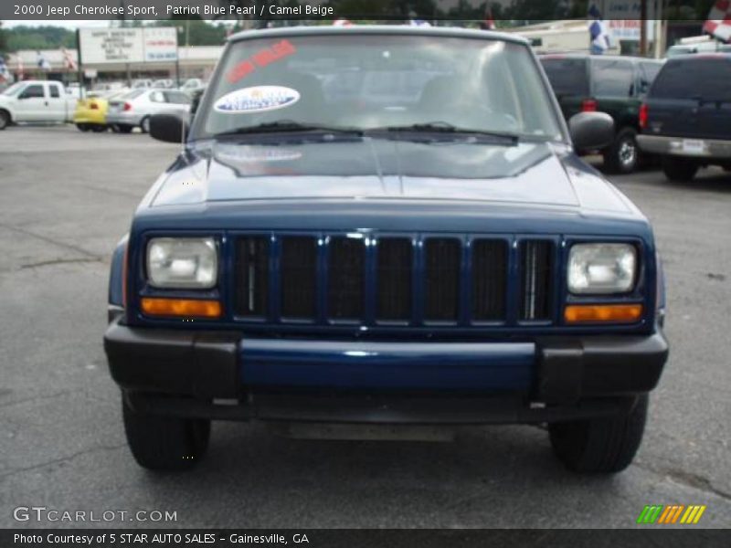 Patriot Blue Pearl / Camel Beige 2000 Jeep Cherokee Sport