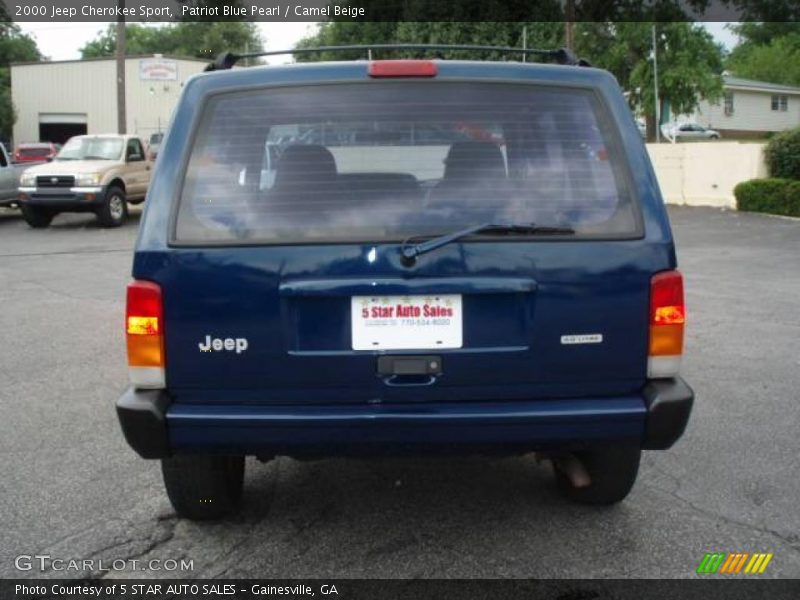 Patriot Blue Pearl / Camel Beige 2000 Jeep Cherokee Sport