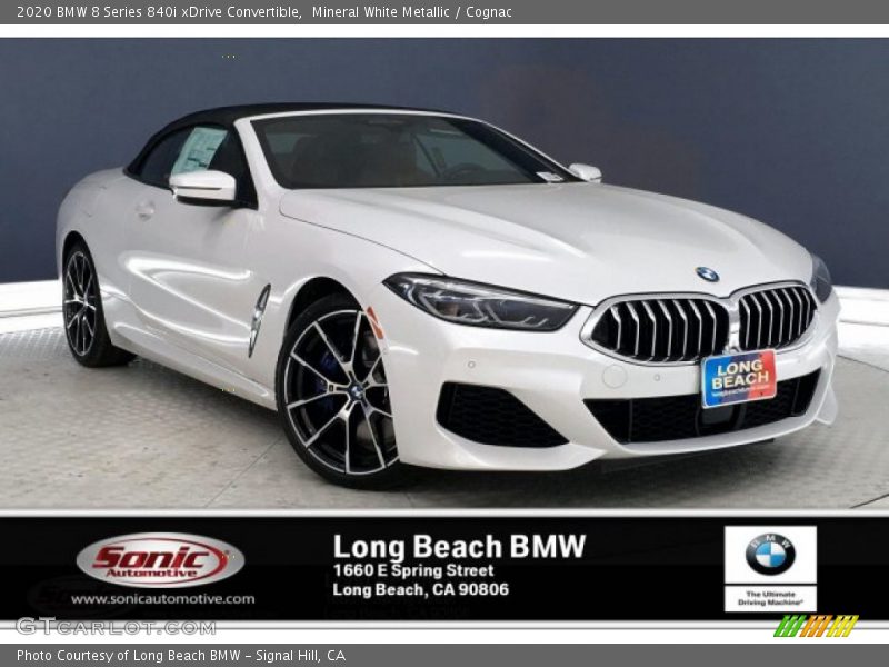 Mineral White Metallic / Cognac 2020 BMW 8 Series 840i xDrive Convertible