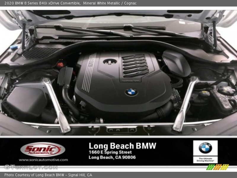 Mineral White Metallic / Cognac 2020 BMW 8 Series 840i xDrive Convertible