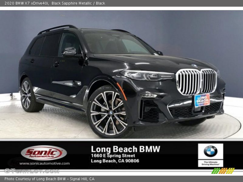 Black Sapphire Metallic / Black 2020 BMW X7 xDrive40i