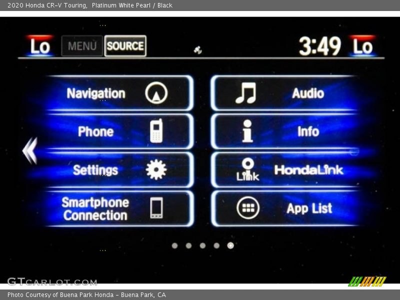 Platinum White Pearl / Black 2020 Honda CR-V Touring