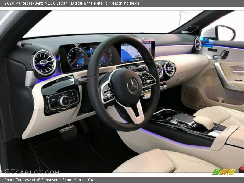 Digital White Metallic / Macchiato Beige 2020 Mercedes-Benz A 220 Sedan