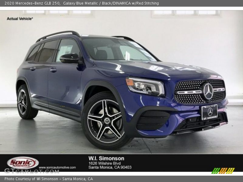Galaxy Blue Metallic / Black/DINAMICA w/Red Stitching 2020 Mercedes-Benz GLB 250